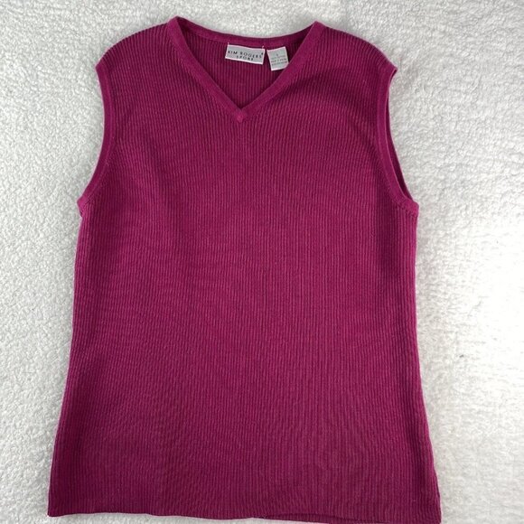 VTG Y2K Kim Rogers Sport Sweater Lot Womens L Green Pink Ribbed Preppy Academia - Picture 9 of 14